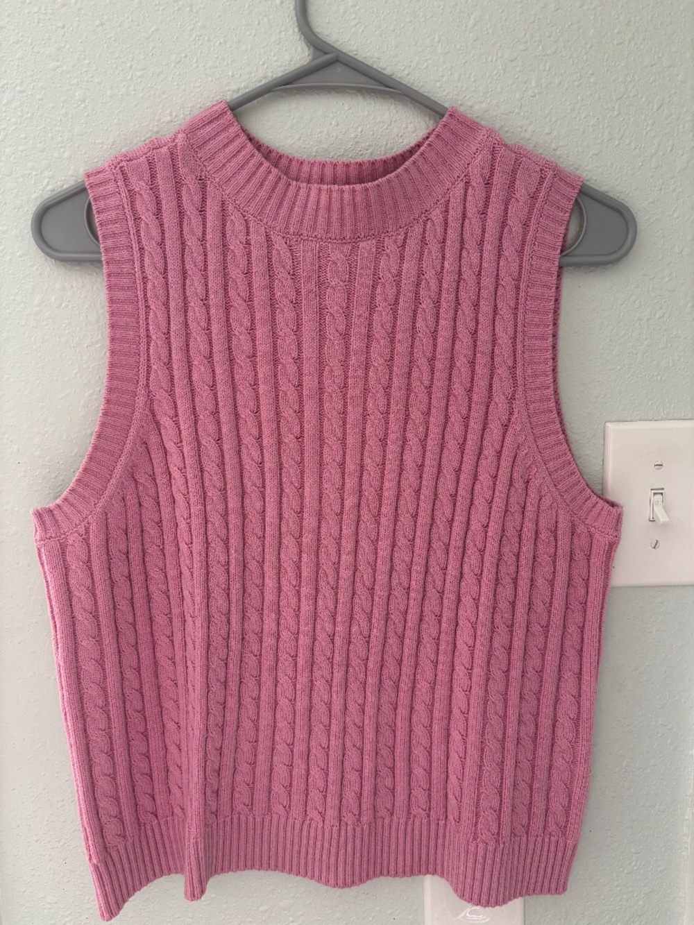 BP. Pink Cable Knit Sweater Vest — Size L
